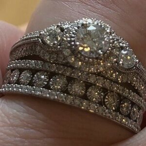 14k solid white gold natural diamond ring 💍 ❤️❤️❤️❤️